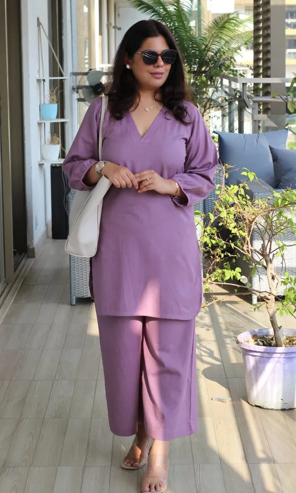 Purple_Cotton_Slub_Straight_Kurta_Pant_Set_For_Women