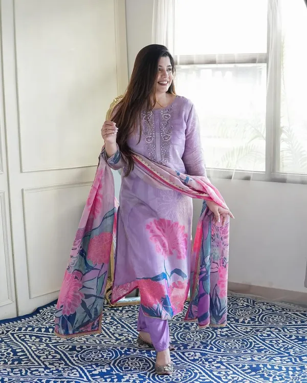 Purple_Chinon_Pearl_Embroidered_Kurta_With_Pant_And_Dupatta_Set_For_Women