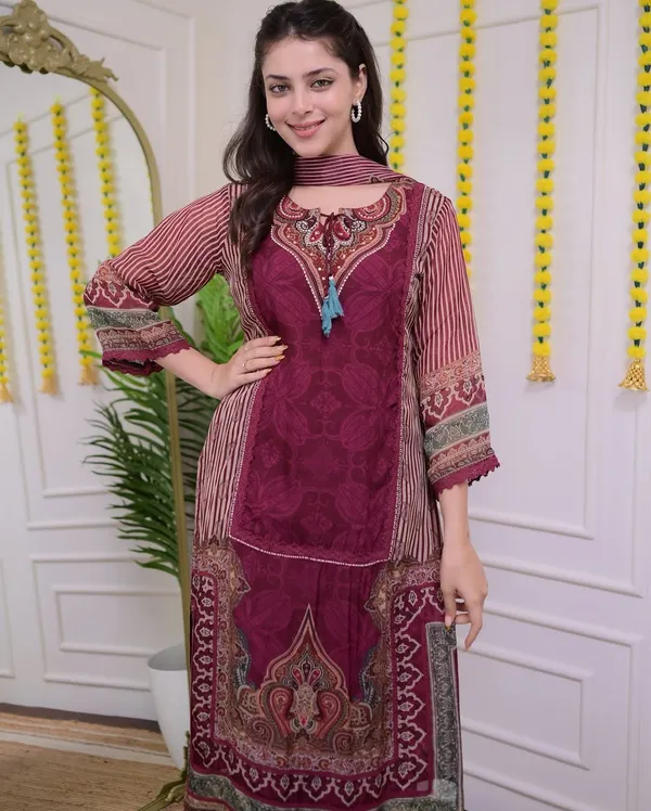 Maroon_Muslin_Digital_Printed_Embroidered_Suit_Set_For_Women