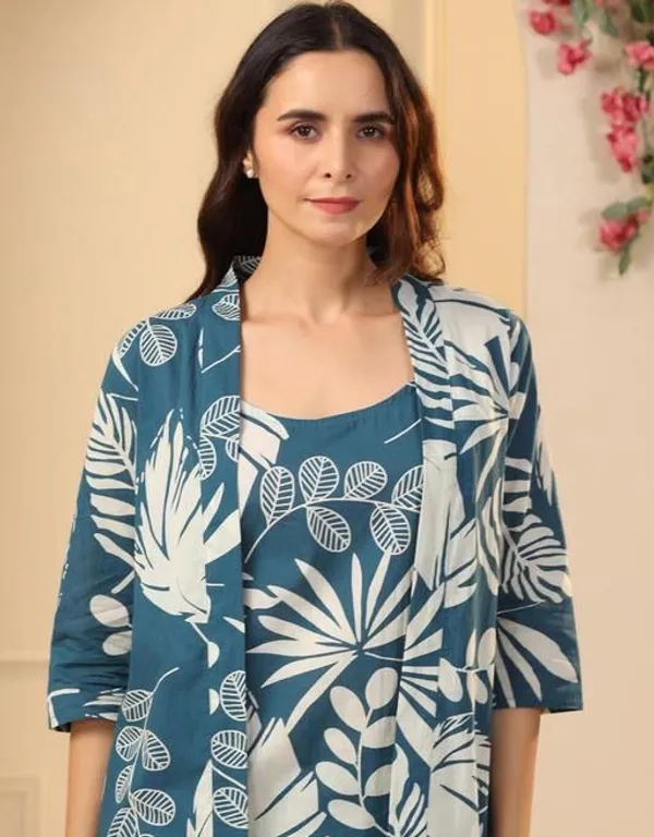 Blue_Cotton_Printed_Sleeveless_Top_Shrug_Palazzo_Set_For_Women