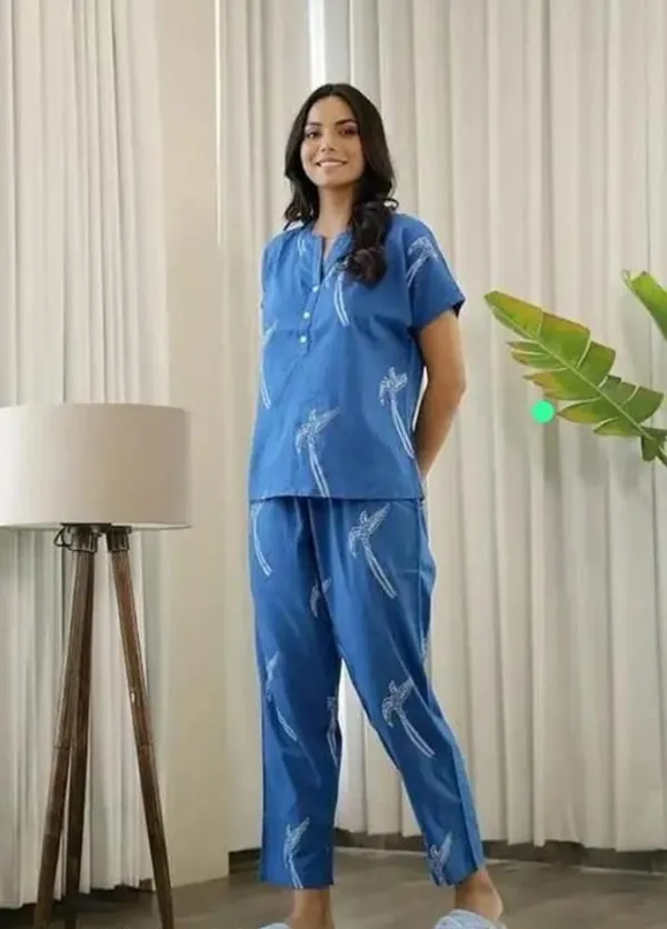 Blue_Rayon_Printed_Night_Suit_For_Women