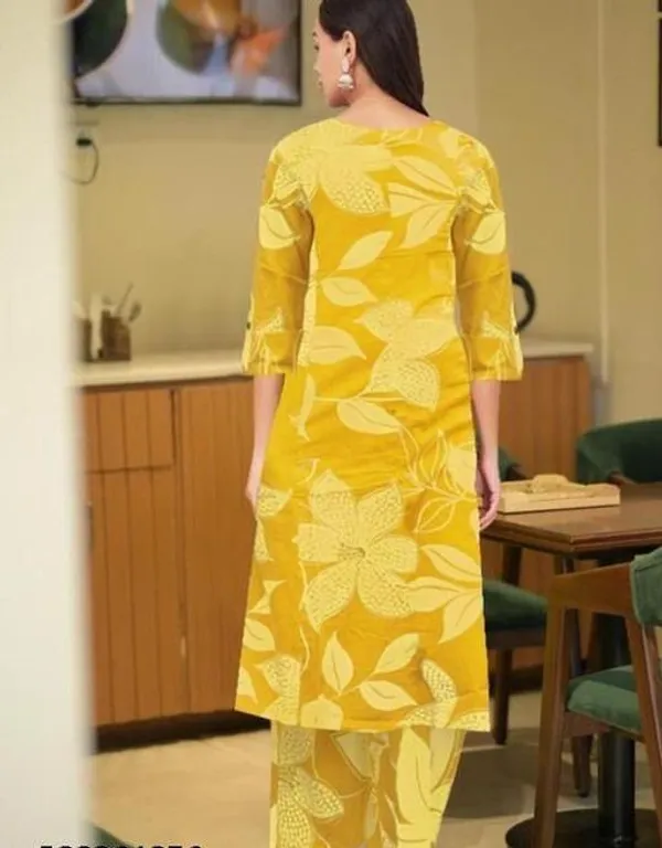 Yellow_Cotton_Printed_Floral_Coord_Set_For_Women