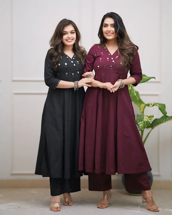 Maroon_Rayon_Premium_And_Elegant_Kurta_And_Pant_Set_For_Women