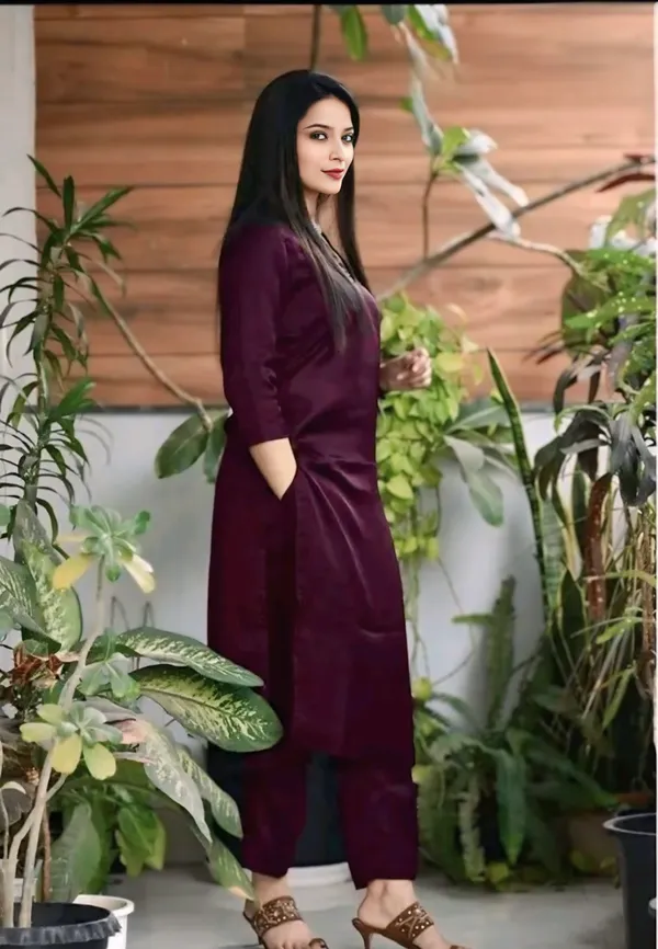 Purple_Rayon_Premium_And_Elegant_Long_Kurta_With_Pant_For_Women