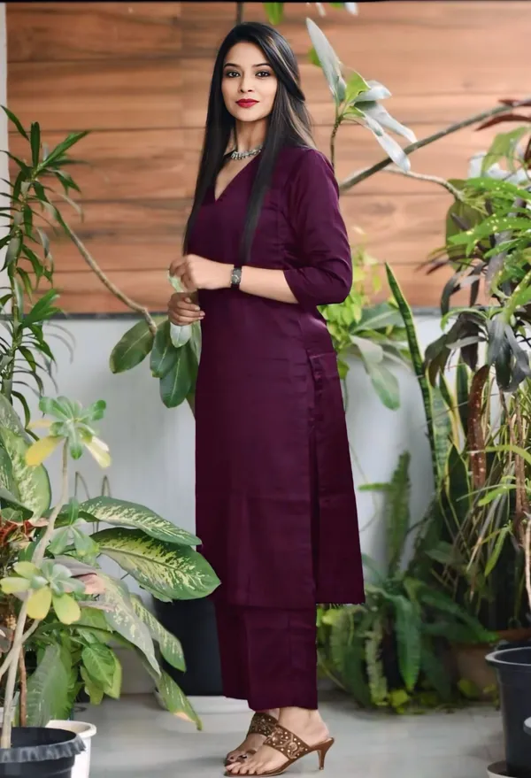 Purple_Rayon_Premium_And_Elegant_Long_Kurta_With_Pant_For_Women