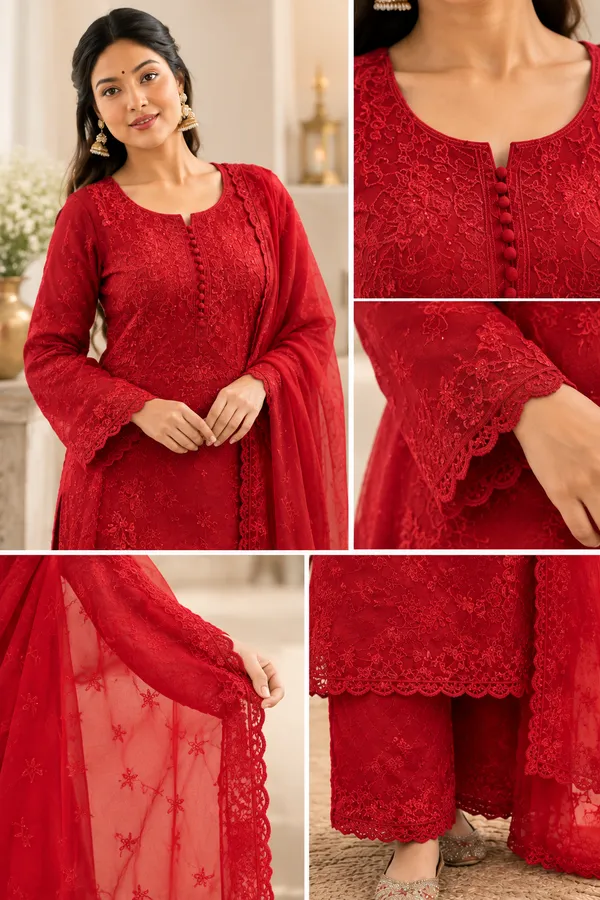 Georgette_Chikankari_Kurta_&_Palazzo_with_Dupatta