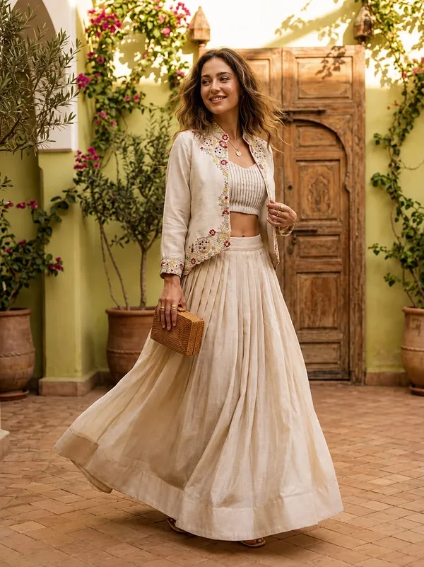 Riddhilya_Elegant_Ivory_Floral_Embroidered_Lehenga_Set