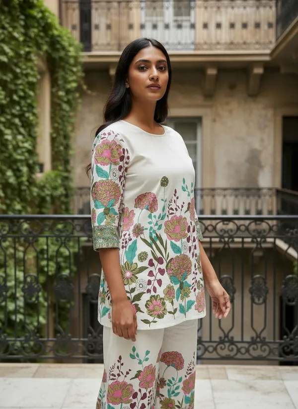 Riddhilya_Ivory_Bloom_Floral_Kurti_&_Palazzo_Co-ord_Set