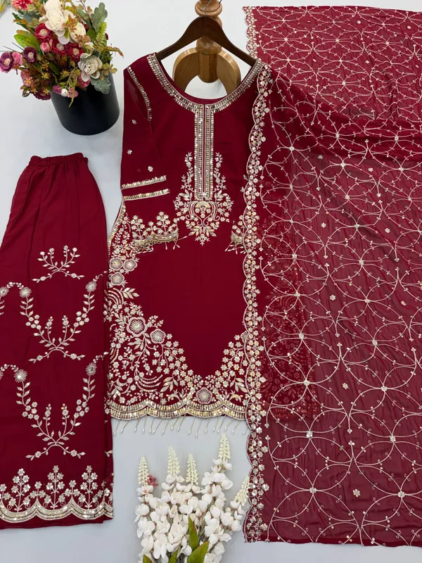 Riddhilya_Maroon__Embroidered_Palazzo_Suit_Set_with_Dupatta