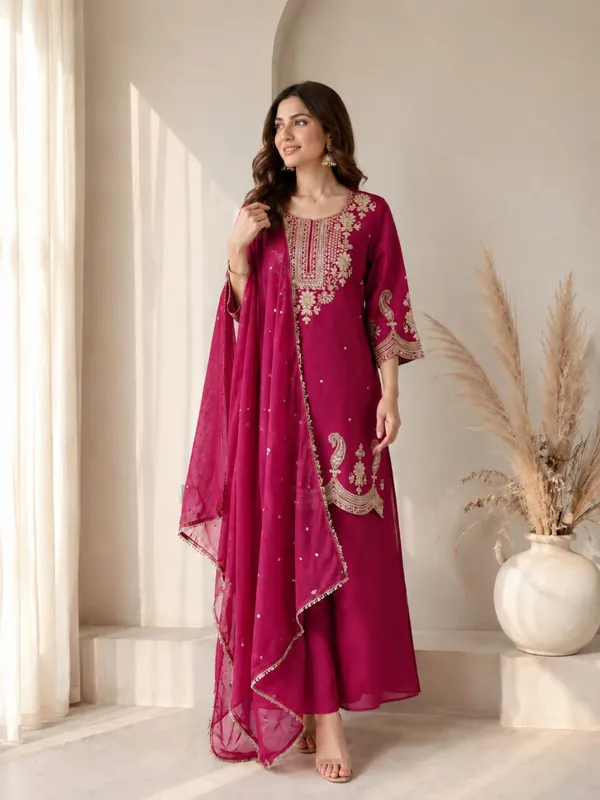 Women_Ethnic_Motifs_Embroidered_Regular_Thread_Work_Kurta_with_Trousers_&_With_Dupatta