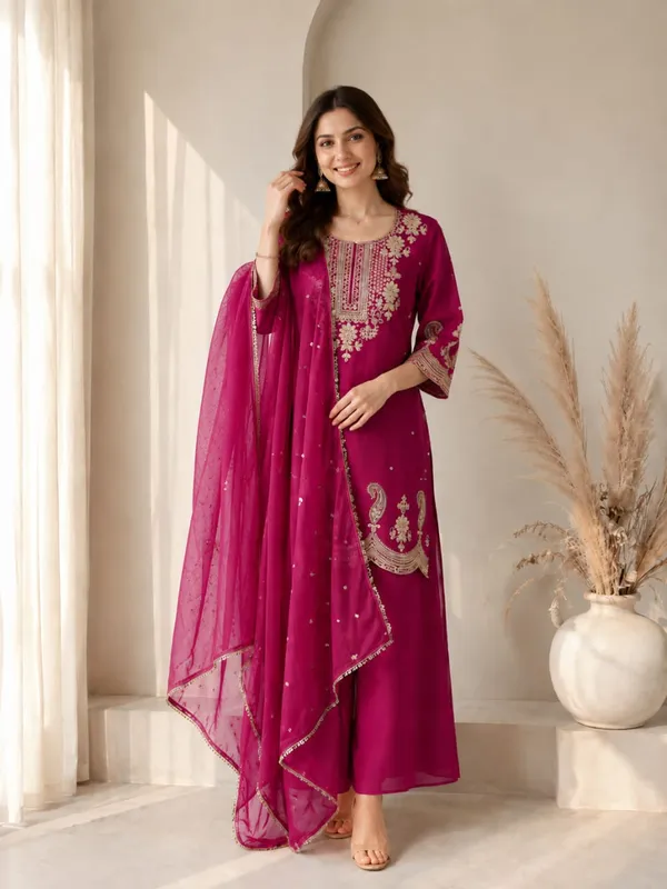 Women_Ethnic_Motifs_Embroidered_Regular_Thread_Work_Kurta_with_Trousers_&_With_Dupatta