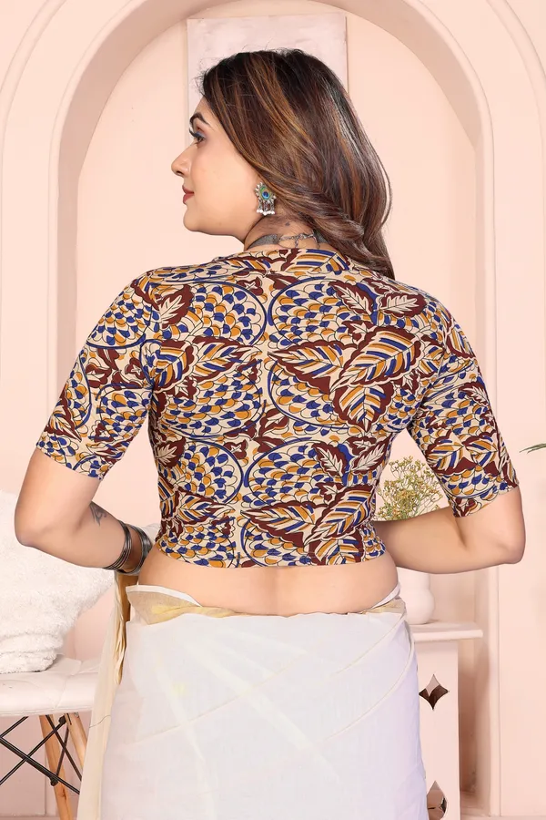 Multicolor_Cotton_Kalamkari_Print_Blouse_For_Women