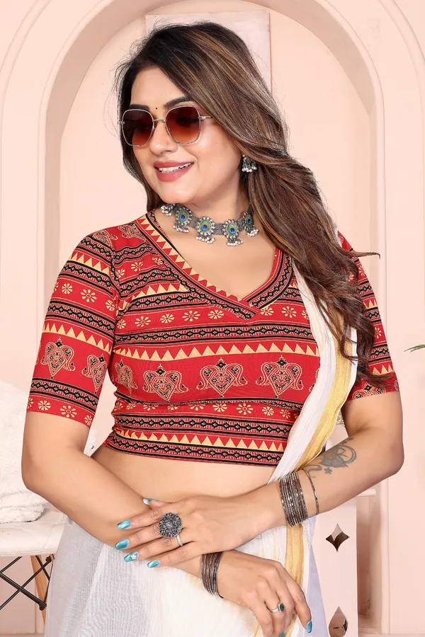 Multicolor_Cotton_Printed_Blouse_With_Traditional_Motifs_And_Elbow_Length_Sleeves_For_Women
