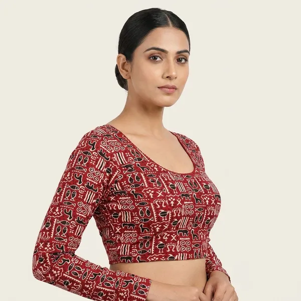 Multicolor_Printed_Full_Sleeve_Blouse_For_Women