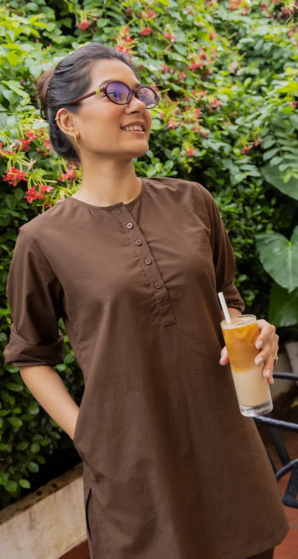 Coffee_brown_khadi_cotton_co-ord_set