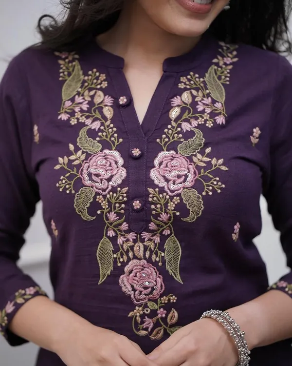 Cotton_Purple_Embroidered_Kurta_Pant_And_Dupatta_Set