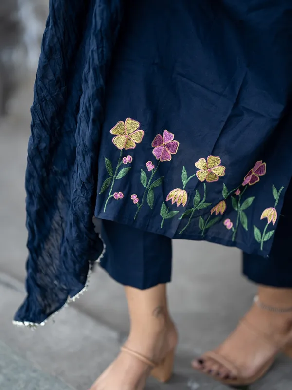 Handcrafted_Teal_Blue_Cotton_Embroidery_Suit_Set