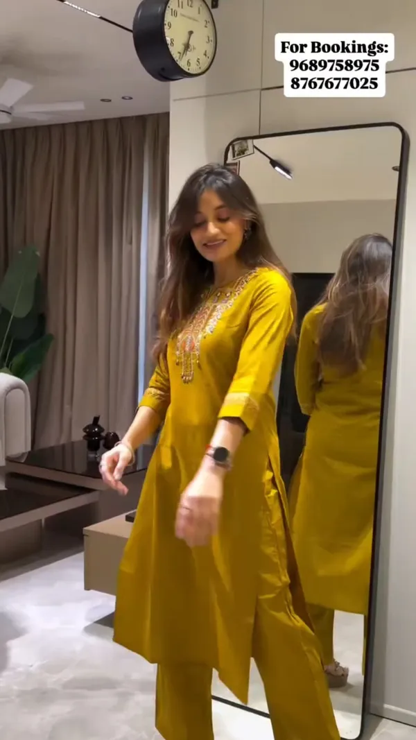 Mustard_cotton_kurta_set