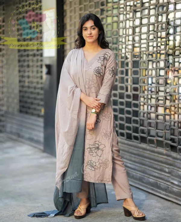 Beige_100%_Cotton_Kurta_With_Pant_&_Dupatta_Set_For_Women