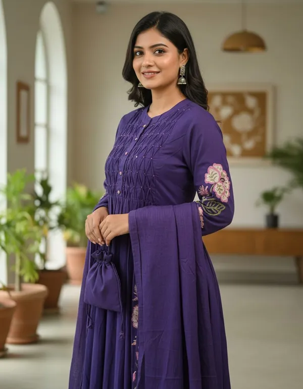 Jaipur_Embroidered_Cotton_Kurti_Set_with_dupatta_(Royal_Blue)