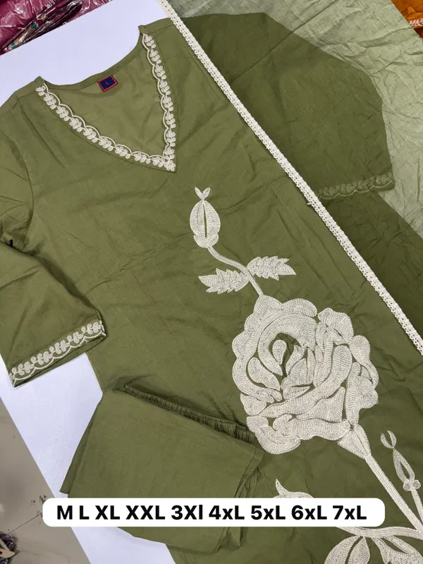 Light_Green_Pure_Cotton_Kurta_With_Pant_&_Dupatta_Set_For_Women
