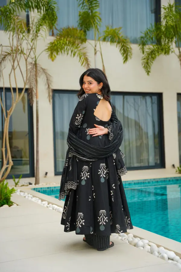 Black_Cotton_Kurta_With_Pant_&_Dupatta_Set_For_Women