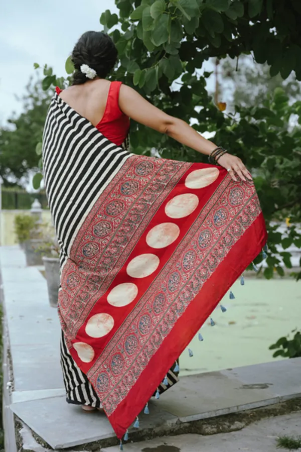 Designer_Multi_Color_Ajrakh_Digital_Printed_Modal_Linen_Saree
