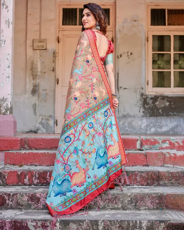 Layered_Pure_Silk_Saree_With_Gold_Zari_(Unstitched_Blouse_Piece)