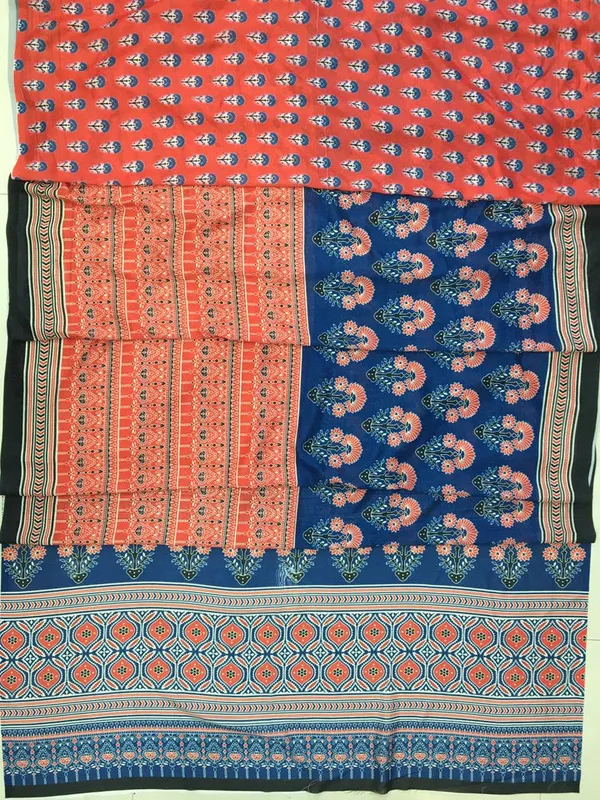 Pretty_Double_Color_Ajrak_Printed_Linen_Cotton_Saree
