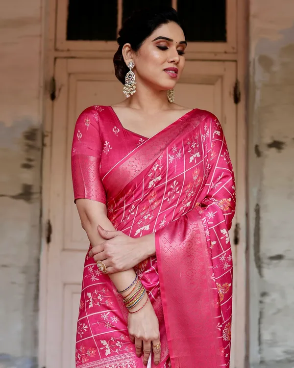 Sara_Pure_Silk_Saree_With_Gold_Zari_(Unstitched_Blouse_Piece)