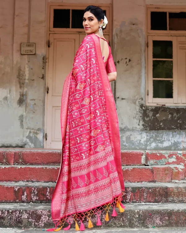 Sara_Pure_Silk_Saree_With_Gold_Zari_(Unstitched_Blouse_Piece)