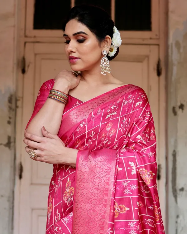 Sara_Pure_Silk_Saree_With_Gold_Zari_(Unstitched_Blouse_Piece)