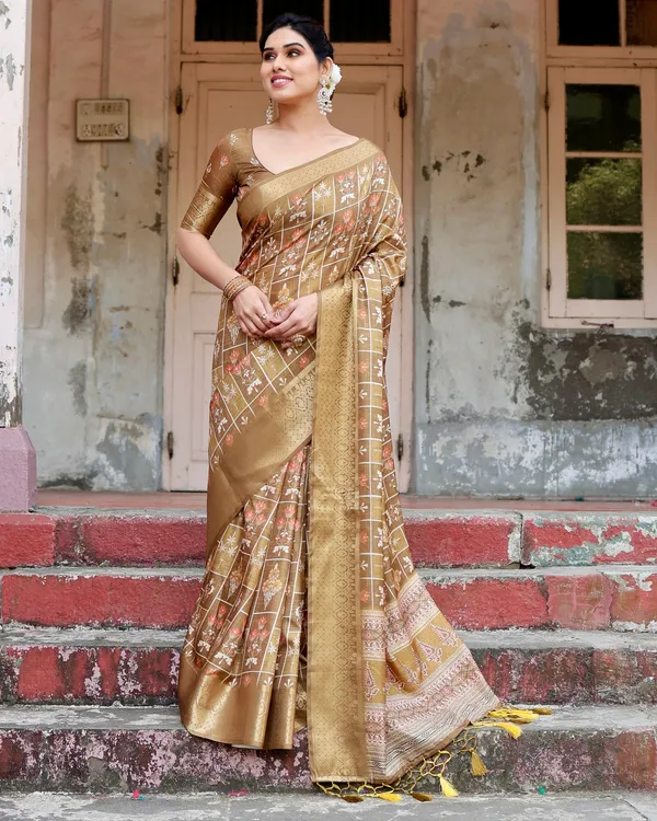 Volar_Pure_Silk_Saree_With_Gold_Zari_(Unstitched_Blouse_Piece)