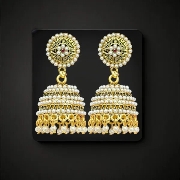 Pearl_Embedded_Jhumka_Earrings_for_Girls_and_Women.