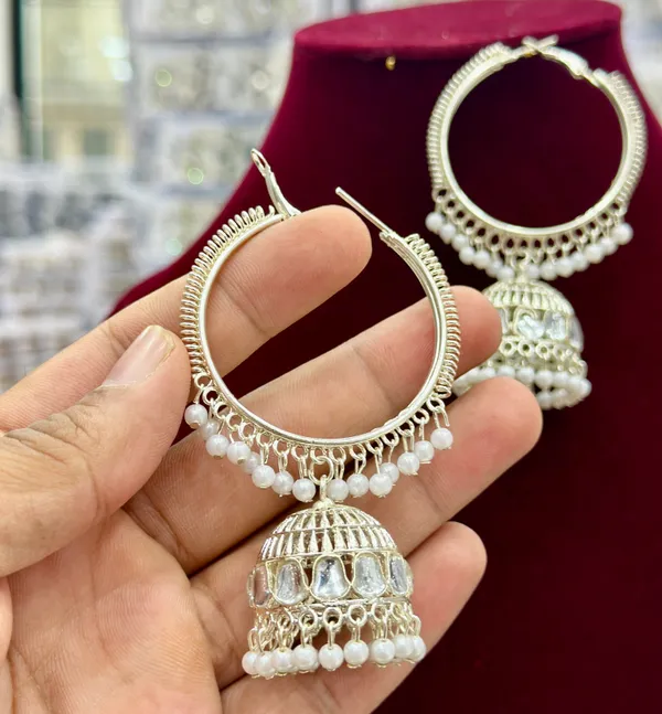 White_Gold_Plated_Hoop_Jhumka_Earrings_for_Girls_and_Women.