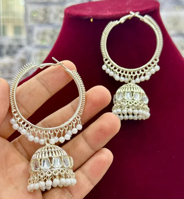 White_Gold_Plated_Hoop_Jhumka_Earrings_for_Girls_and_Women.