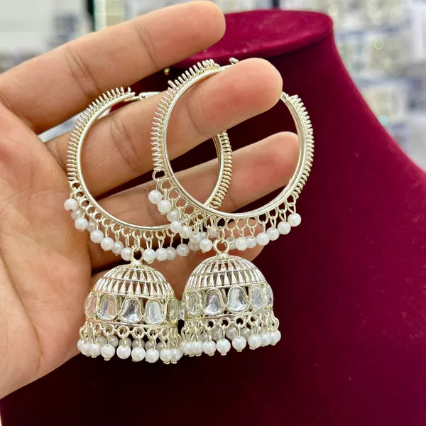 White_Gold_Plated_Hoop_Jhumka_Earrings_for_Girls_and_Women.