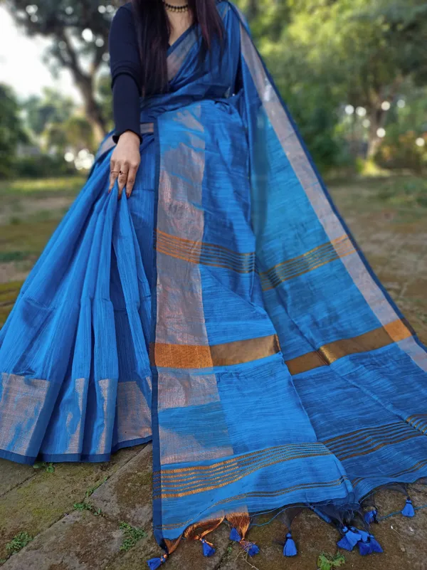 Bulsari_Blue_New_Trendy_Cotton_Silk_Zari_Border_&_Pallu_Work_Saree