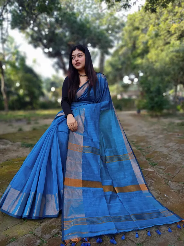 Bulsari_Blue_New_Trendy_Cotton_Silk_Zari_Border_&_Pallu_Work_Saree
