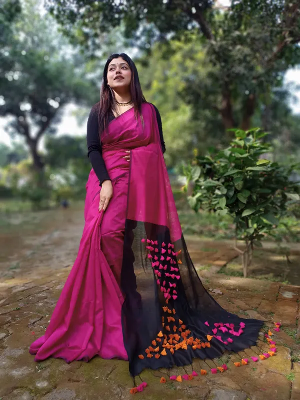 Rani_Cotton_Silk_Handloom_Saree_With_Blouse_Piece