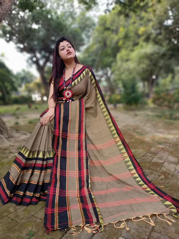 Bulsari_Gray_Cotton_Handloom_Temple_Border_Narayanpet_Saree