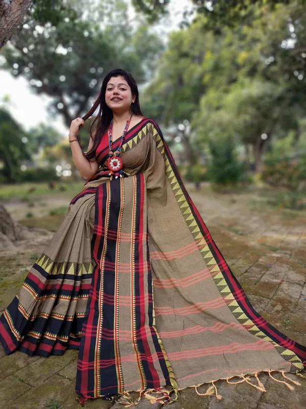 Bulsari_Gray_Cotton_Handloom_Temple_Border_Narayanpet_Saree