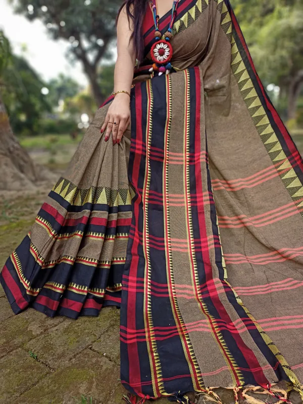 Bulsari_Gray_Cotton_Handloom_Temple_Border_Narayanpet_Saree