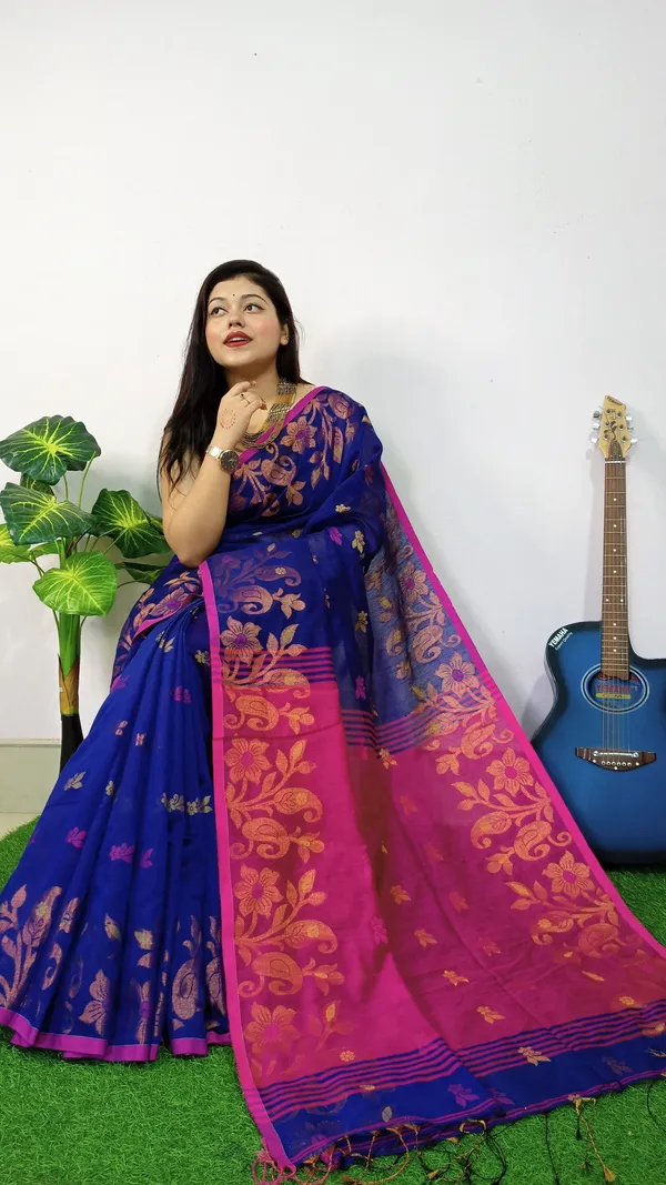 Blue_Cooper_Zari_Cotton_Silk_Handloom_Saree