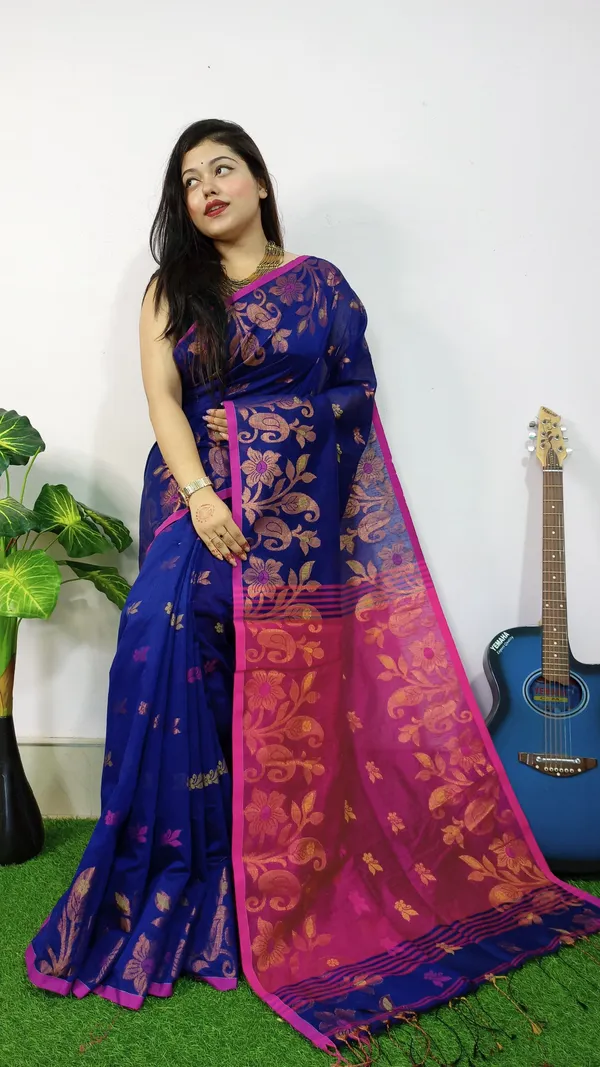 Blue_Cooper_Zari_Cotton_Silk_Handloom_Saree