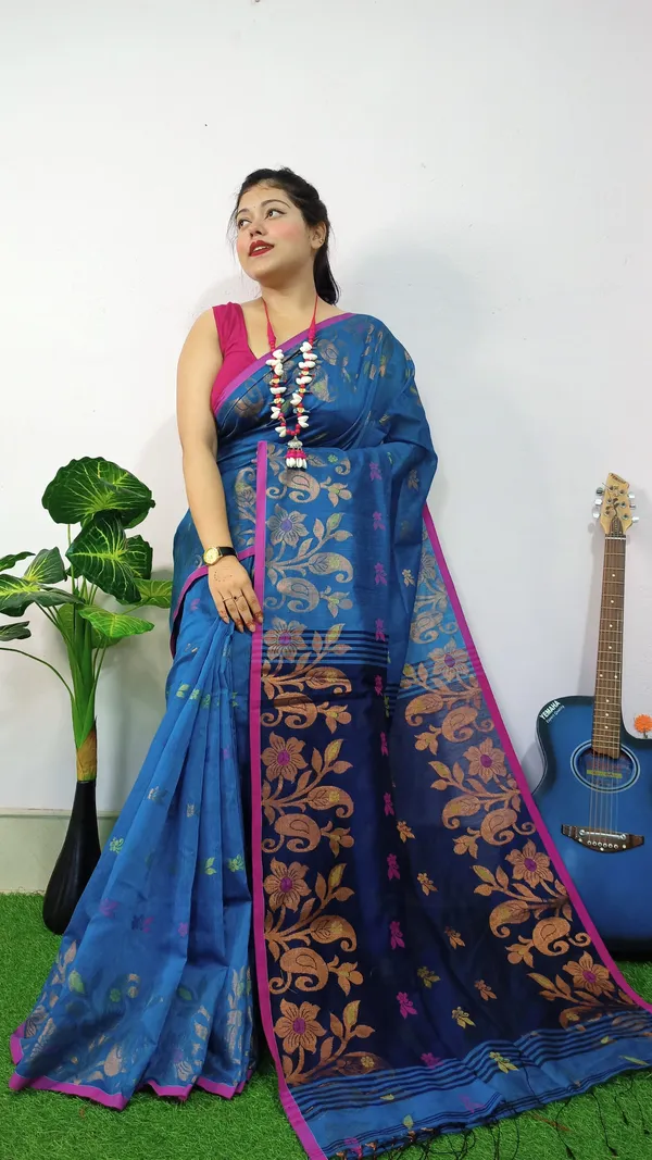 Blue_Cooper_Zari_Handloom_Cotton_Silk_Saree