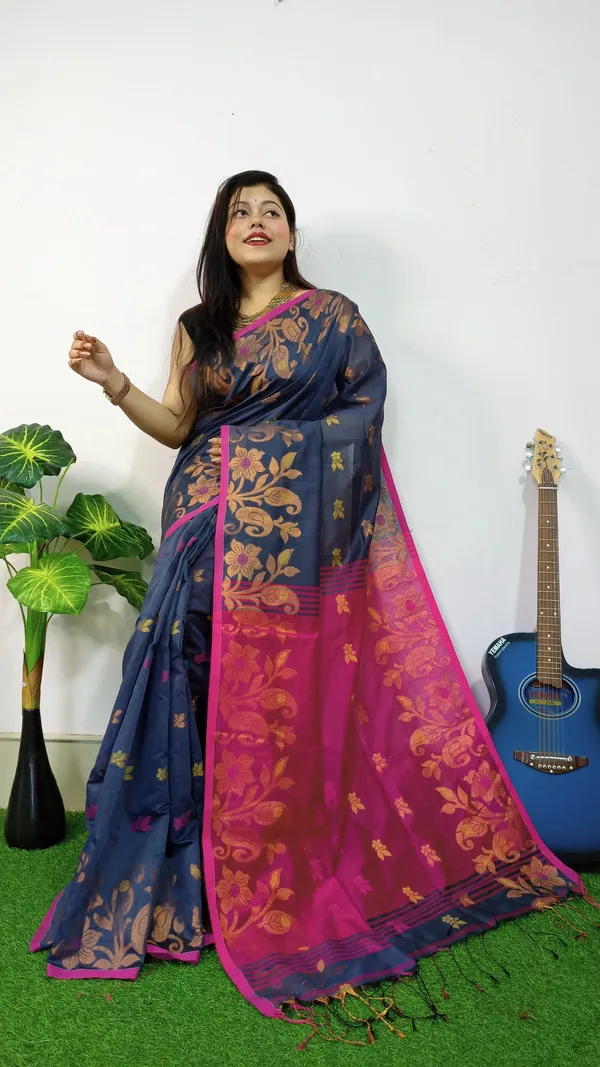 Blue_Cooper_Zari_Handloom_Cotton_Silk_Saree