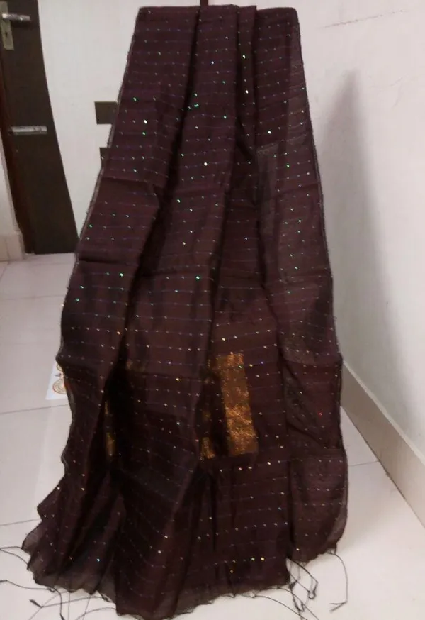 Prenda_Brown_Trending_Cotton_Silk_Box_Sequence_Design_Saree
