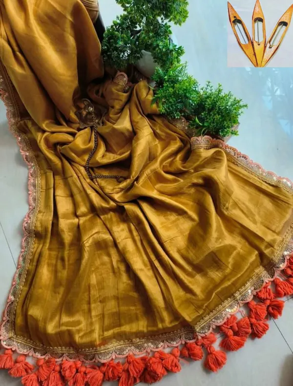 Prenda_Gold_Pure_Raga_Tissue_Lace_Border_Design_Handloom_Saree