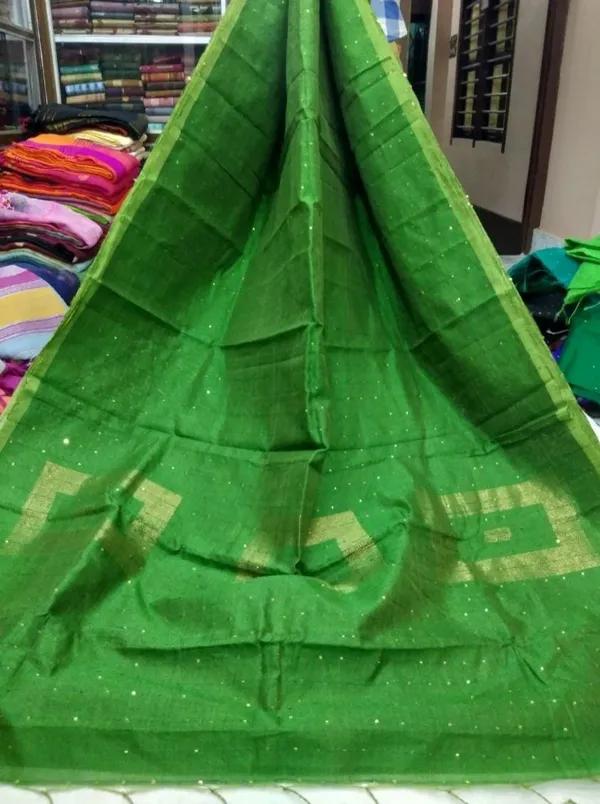 Prenda_Green_Trending_Cotton_Silk_Box_Sequence_Design_Saree
